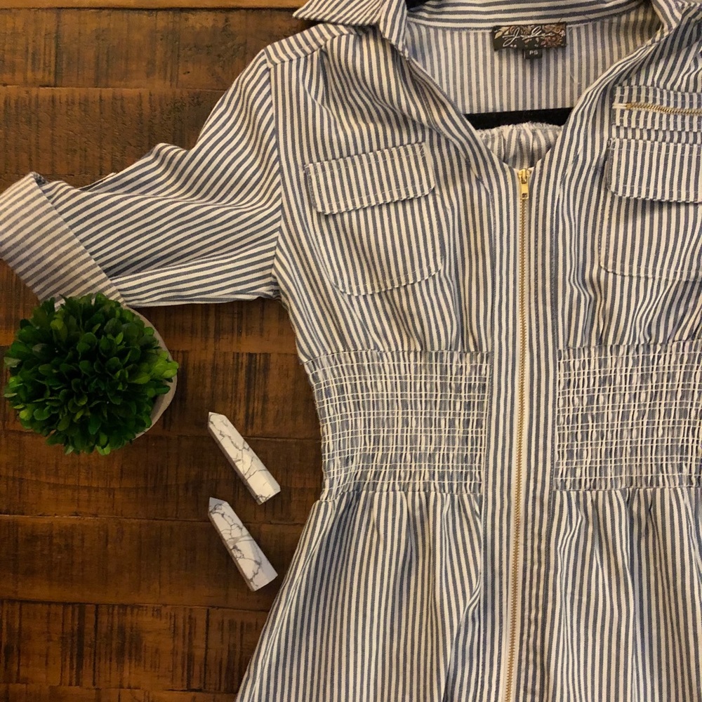 Pinup Striped Zipper Dress: J Gee